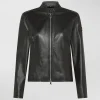 Biker corto in nappa tinta