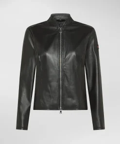 Biker corto in nappa tinta