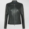 Biker corto in nappa tinta