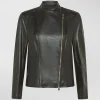 Biker in nappa tinta con zip asimmetrica