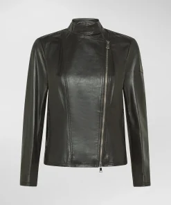 Biker in nappa tinta con zip asimmetrica