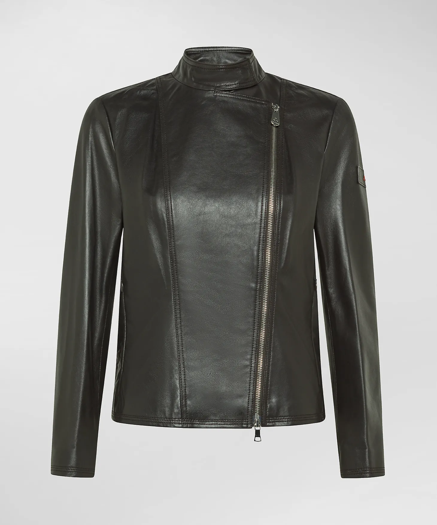 Biker in nappa tinta con zip asimmetrica