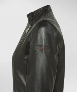 Biker in nappa tinta con zip asimmetrica