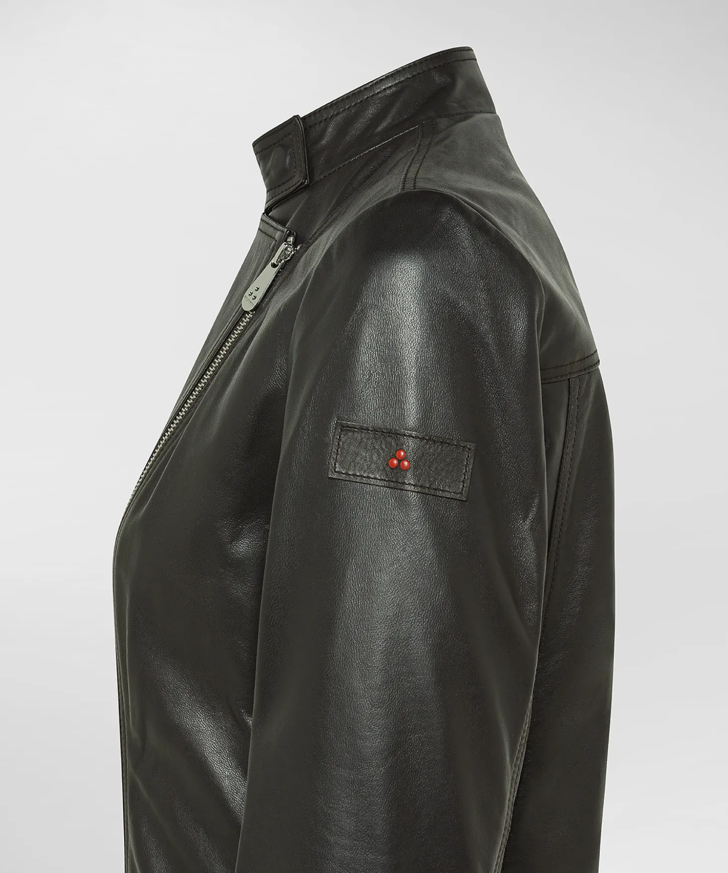 Biker in nappa tinta con zip asimmetrica