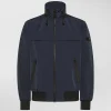 Bomber con cappuccio estraibile e dettagli neri