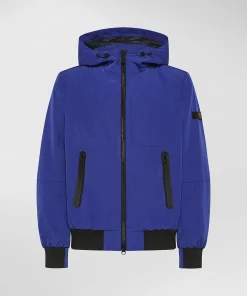 Bomber con cappuccio in tela leggera