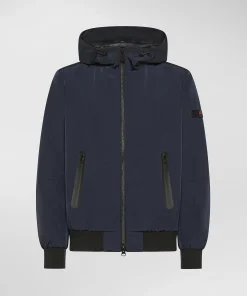 Bomber con cappuccio in tela leggera