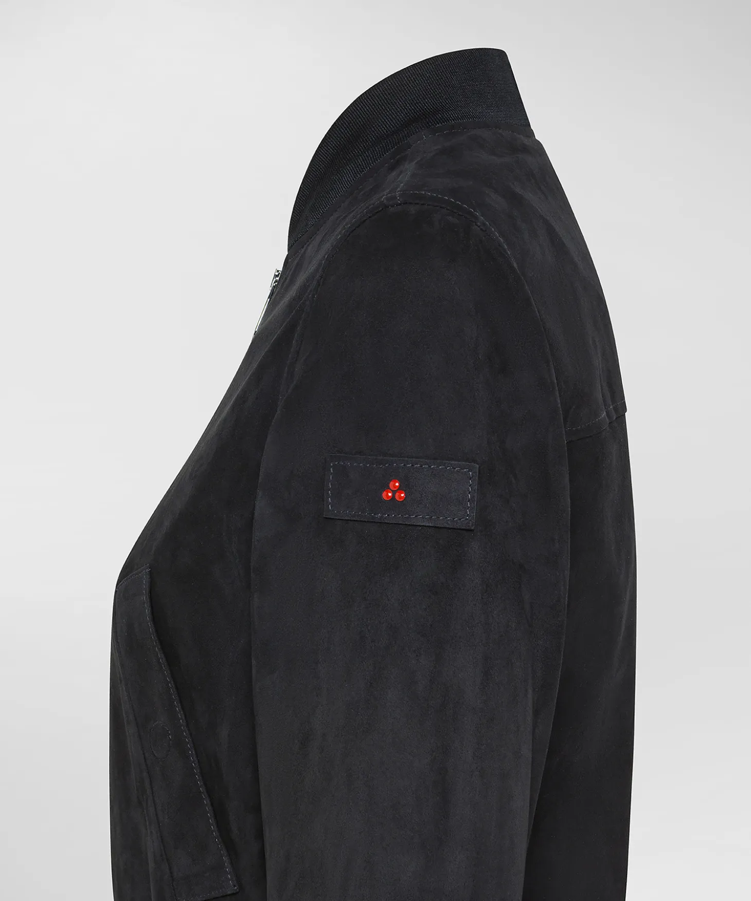 Bomber corto in pelle scamosciata