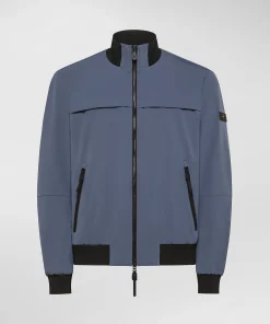 Bomber stretch con dettagli a contrasto
