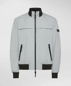 Bomber stretch con dettagli a contrasto