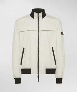Bomber stretch con dettagli a contrasto