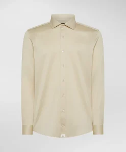 Camicia in piqué di cotone mercerizzato