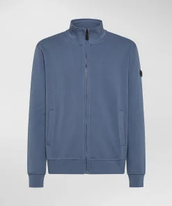 Felpa con collo in piedi e full zip