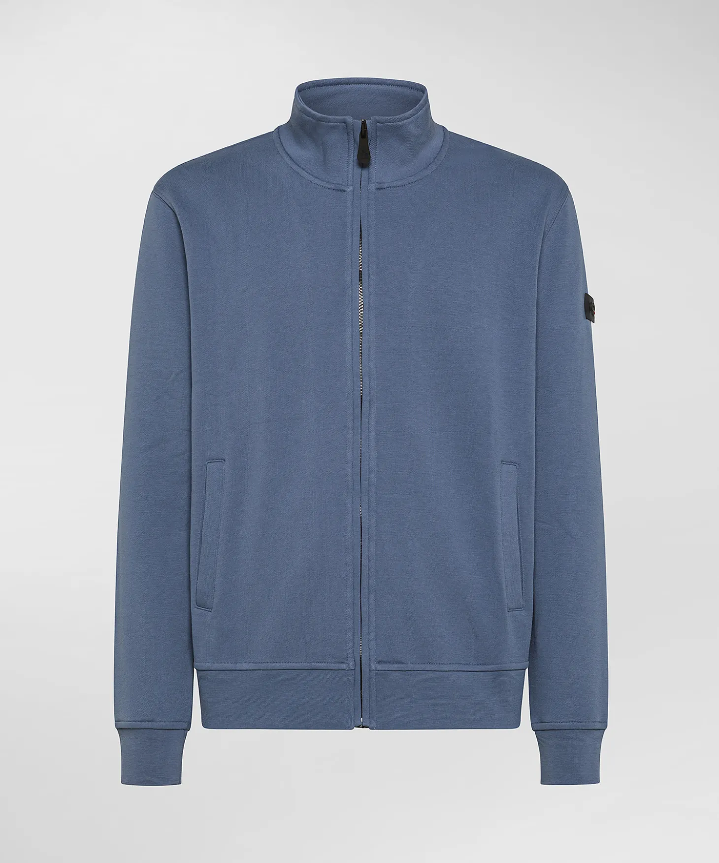 Felpa con collo in piedi e full zip
