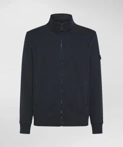 Felpa con collo in piedi e full zip