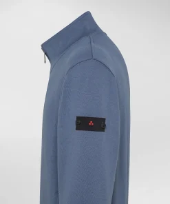 Felpa con collo in piedi e full zip
