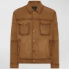 Giacca camicia in suede effetto used