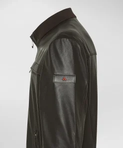 Giacca in pelle con taschini al petto