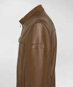 Giacca in pelle con taschini al petto