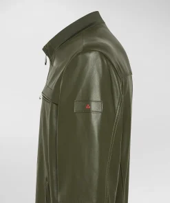 Giacca in pelle con taschini al petto