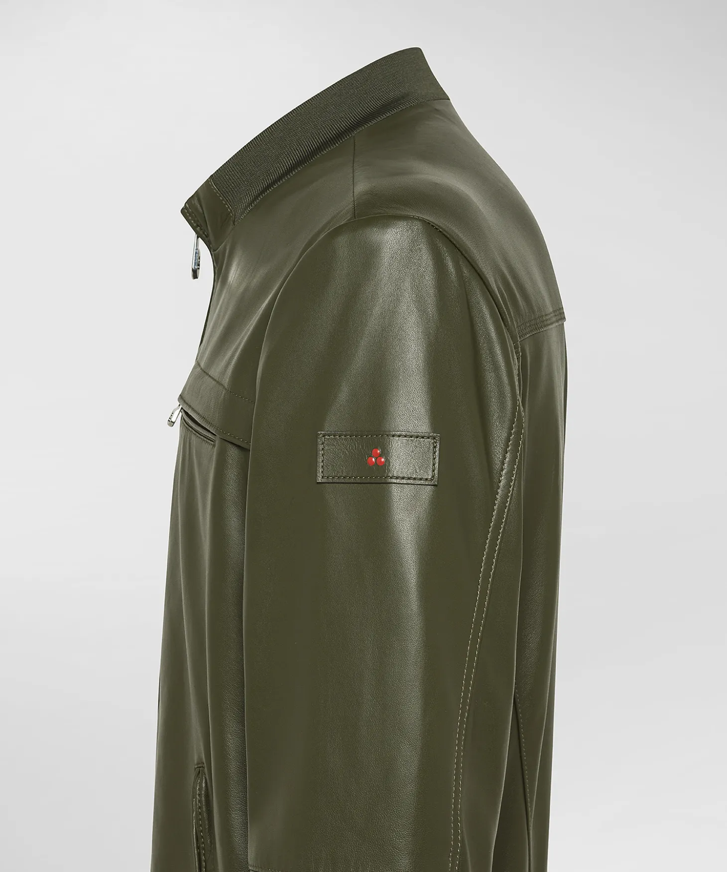 Giacca in pelle con taschini al petto
