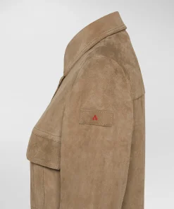 Giacca in pelle scamosciata