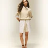 Maglia a trecce in cotone mouliné