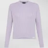 Maglia a treccia in tricot di cotone