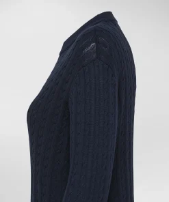 Maglia a treccia in tricot di cotone