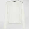 Maglia con collo in piedi e bottoni gioiello