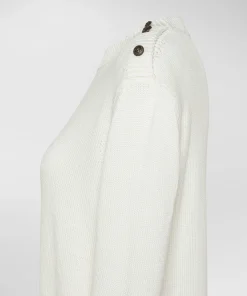 Maglia con collo in piedi e bottoni gioiello