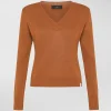 Maglia con scollo a V in tricot
