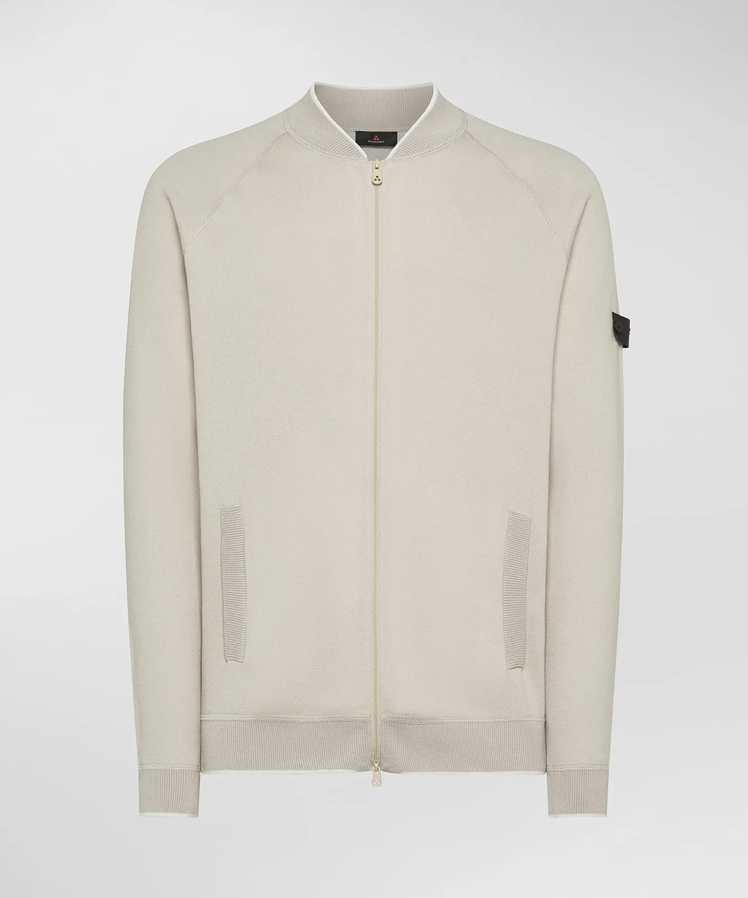 Maglia full zip effetto felpa