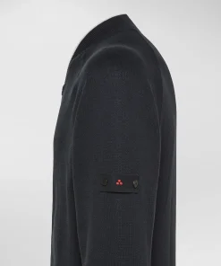 Maglia full zip effetto felpa