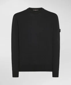 Maglia girocollo in tricot di cotone