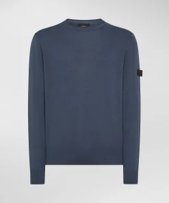 Maglia girocollo in tricot di cotone