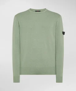 Maglia girocollo in tricot di cotone