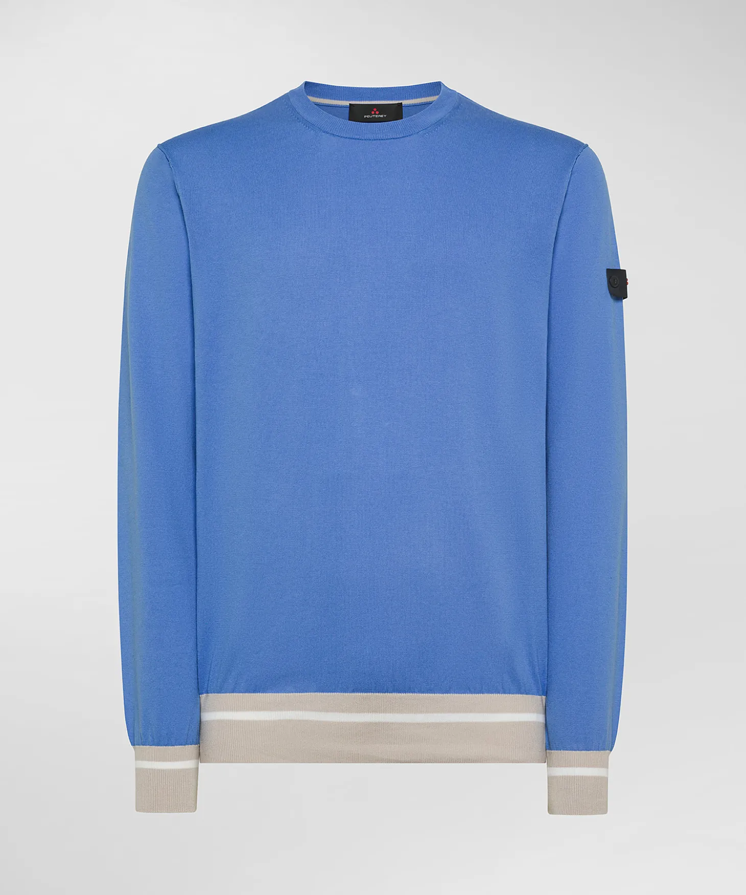 Maglia in tricot di cotone con dettagli a contrasto