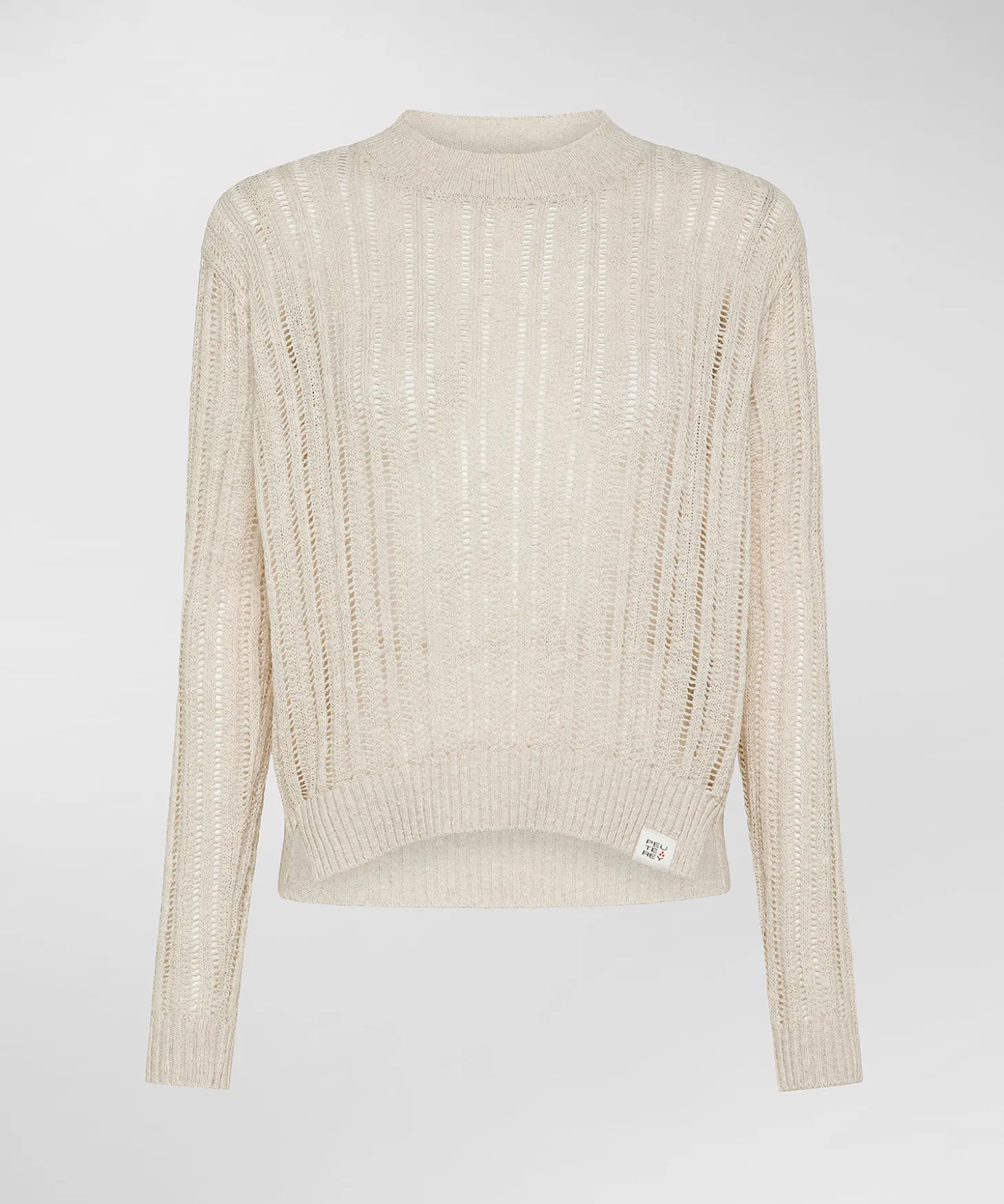 Maglia in tricot misto lino e seta, mouliné
