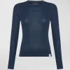Maglia paricollo con polsini a contrasto