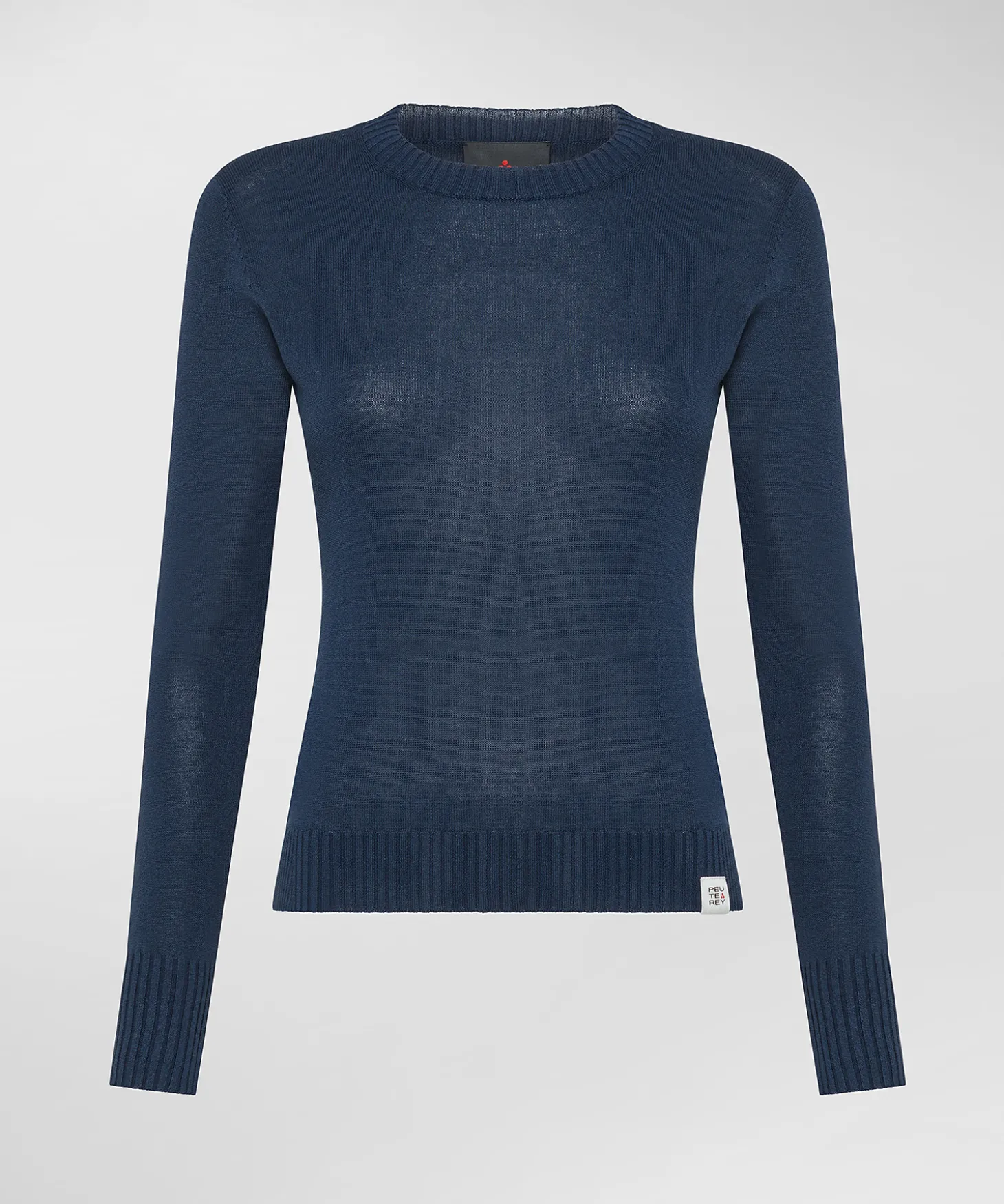 Maglia paricollo con polsini a contrasto