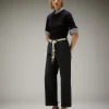 Pantaloni in gabardina di cotone stretch