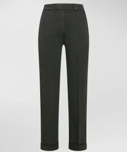 Pantaloni in gabardina di cotone stretch