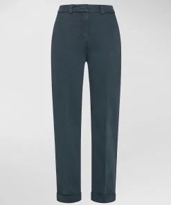 Pantaloni in gabardina di cotone stretch