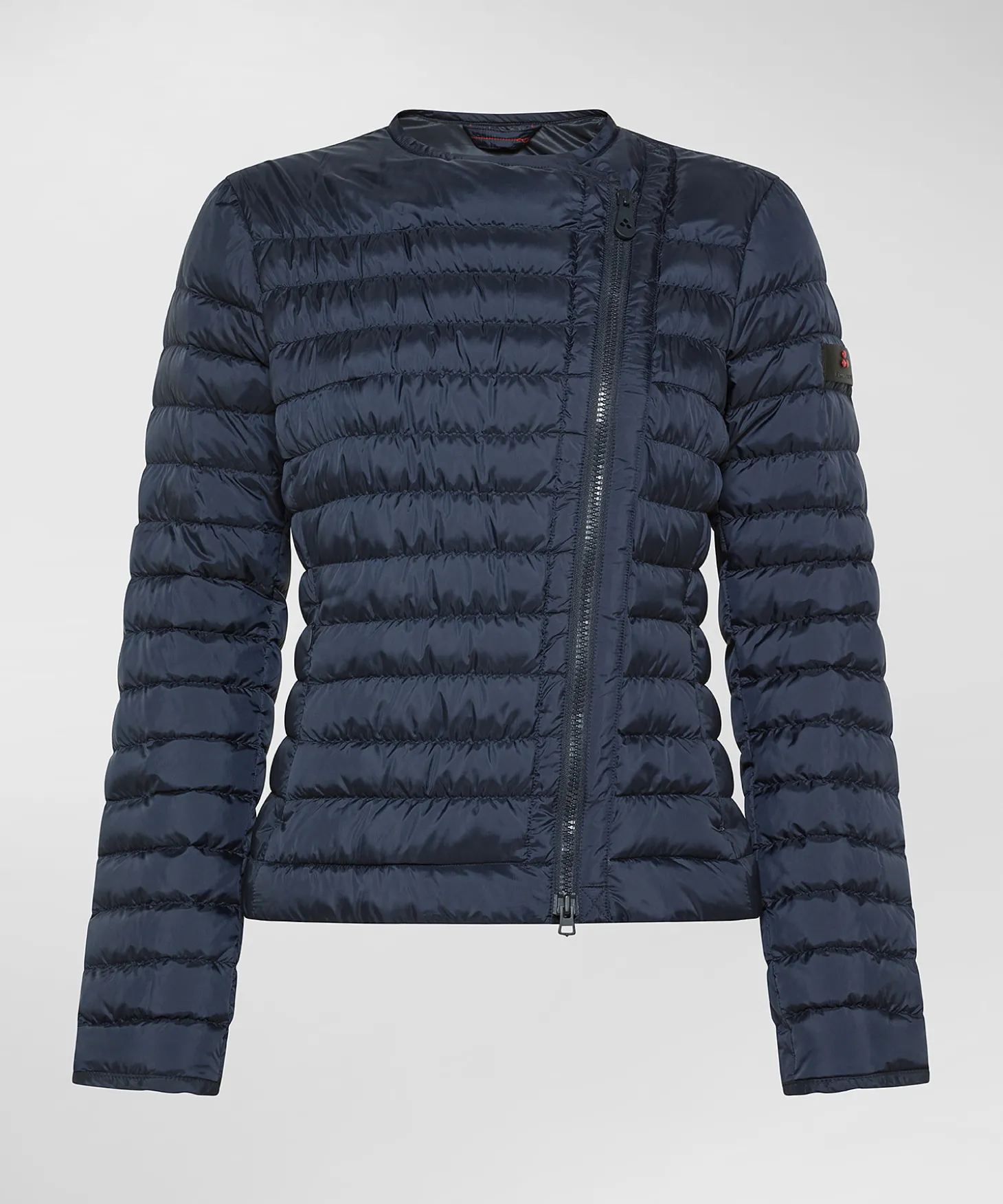 Piumino avvitato con zip obliqua