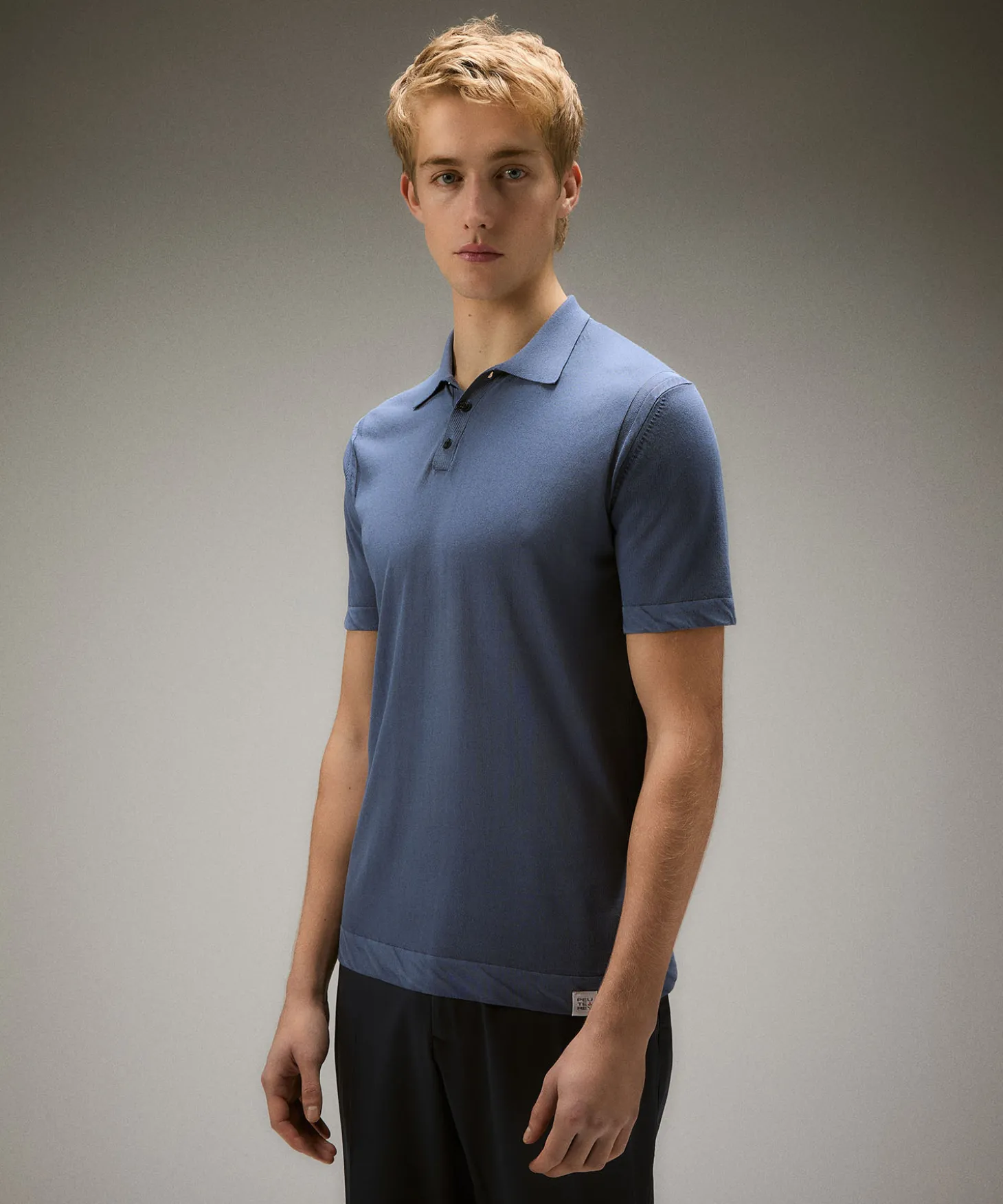 Polo classica in tricot di cotone, tinto capo