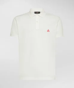 Polo in cotone piqué con logo ricamato