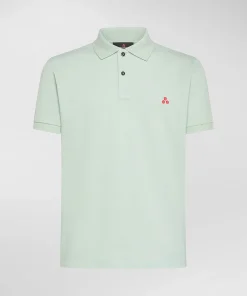 Polo in cotone piqué con logo ricamato
