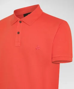 Polo in cotone piqué con logo ricamato