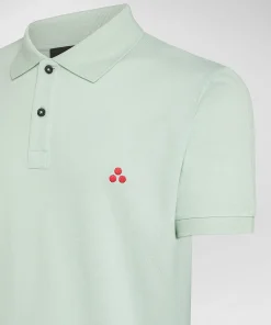 Polo in cotone piqué con logo ricamato